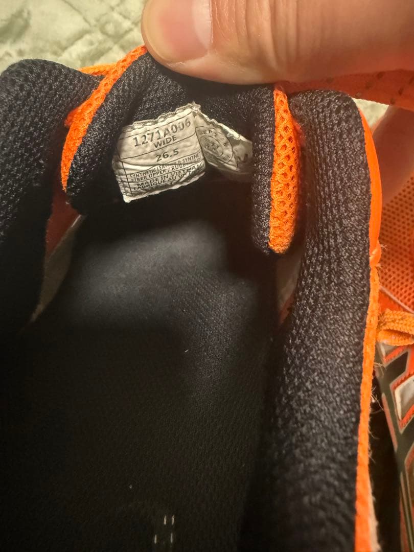 アシックス オレンジ 安全靴 メッシュ　洗濯済み！美品！