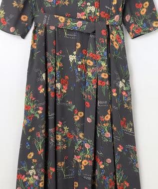 自由区★【洗える】フラワーガーデンプリント ワンピース★44★スレート★1回着用