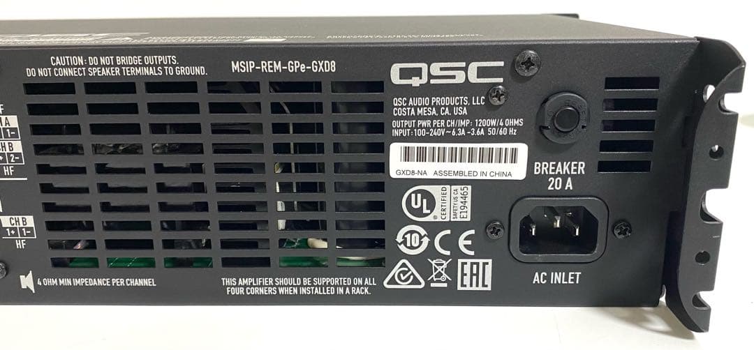 美品 QSC GXD8 ステレオ パワーアンプ GXDシリーズ GXD8-NA