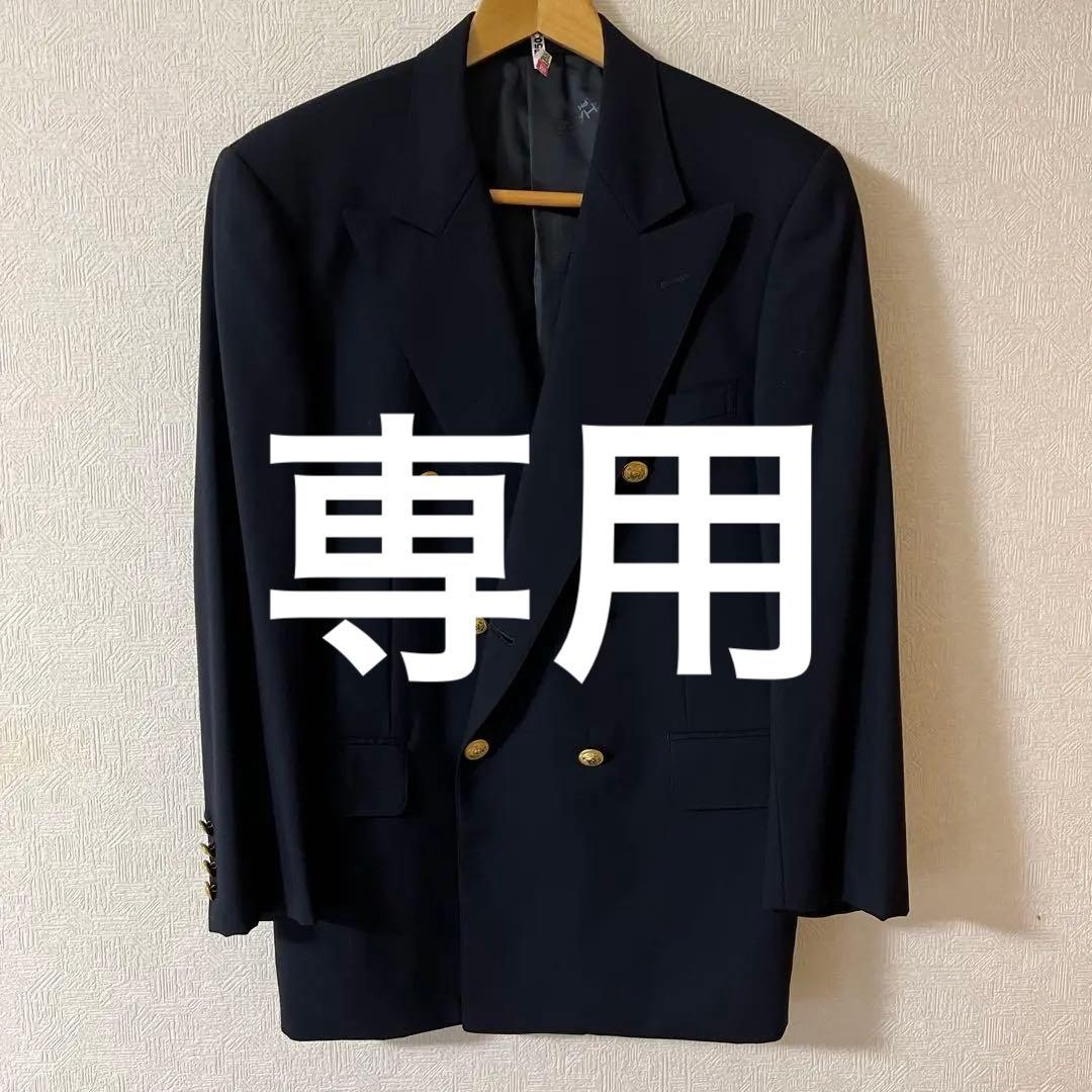 ①usedラルフローレン チャップス 紺ブレ ダブル ジャケット 金ボタン A4