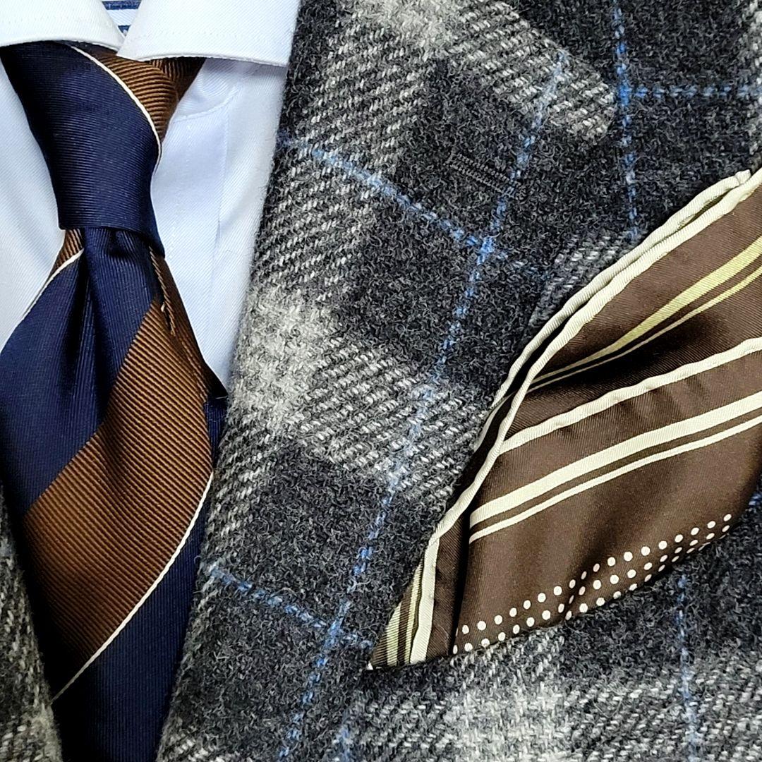 ★極美品 ボリオリ 秋冬極厚起毛ツイード ダークグレー テーラードジャケット