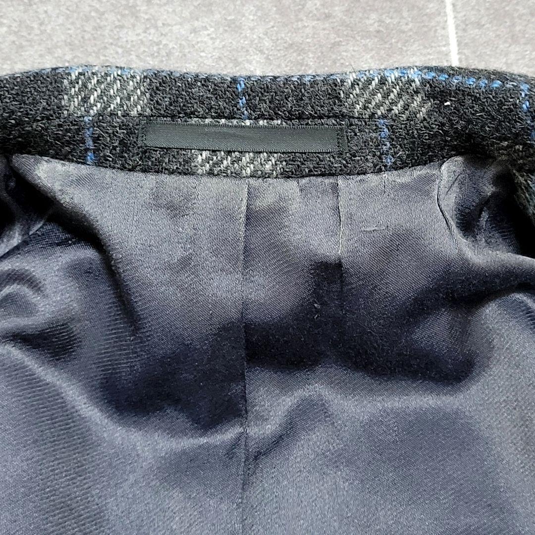 ★極美品 ボリオリ 秋冬極厚起毛ツイード ダークグレー テーラードジャケット