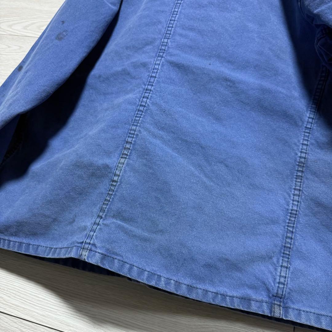 40s〜50s フレンチワークジャケット 良フェード モールスキン 木ボタン