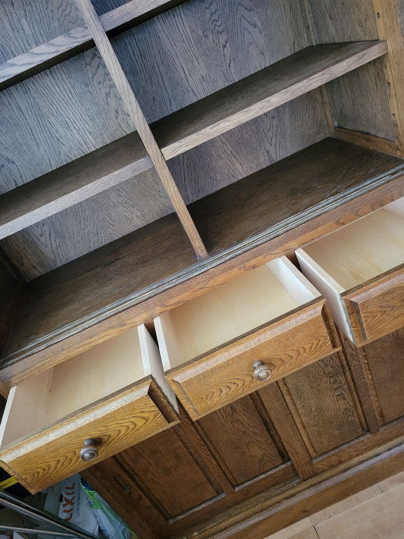 最終お値下げ★北海道EZO社製★最大幅100cmガラス引戸★食器棚