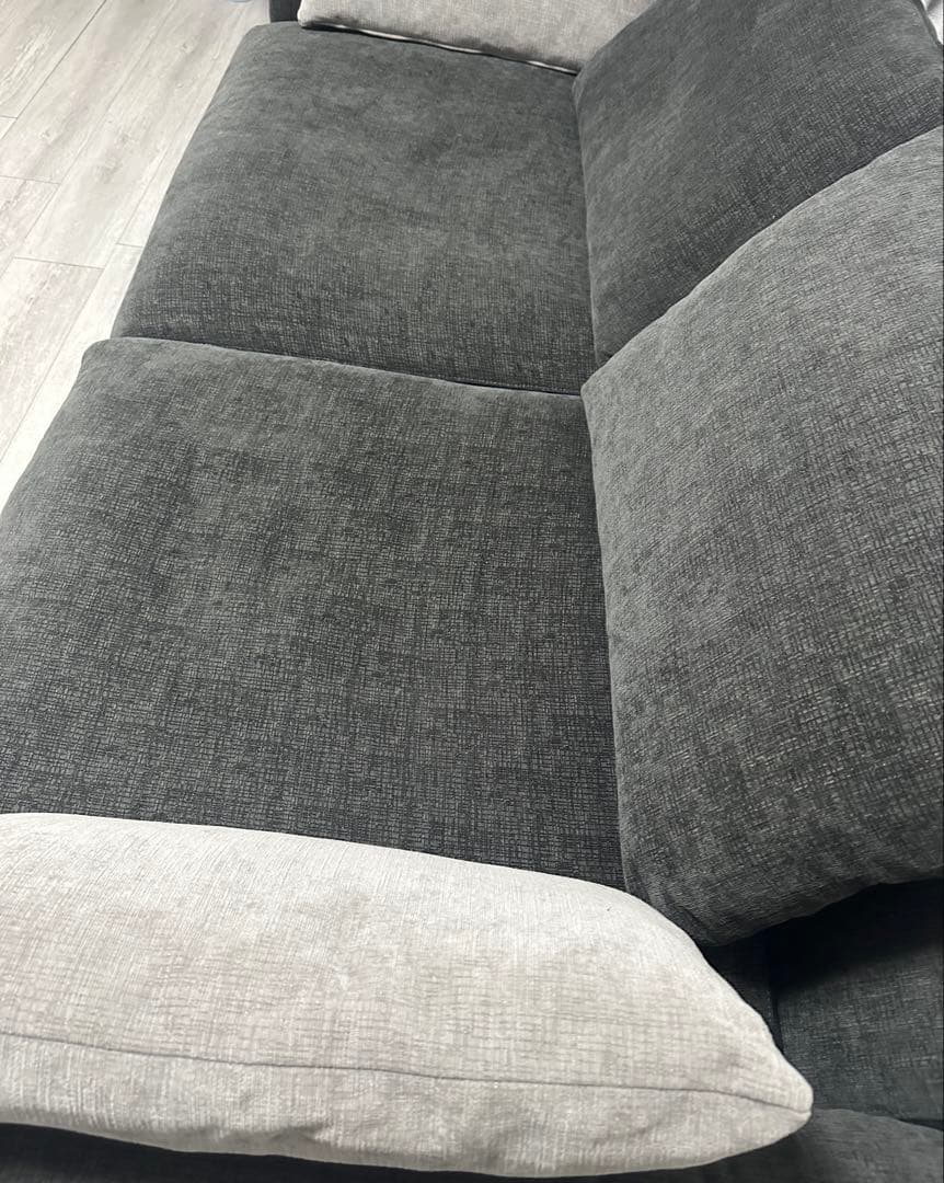 【保証期間内】ニトリ3人掛けセパレートソファ (LB04 GY)②