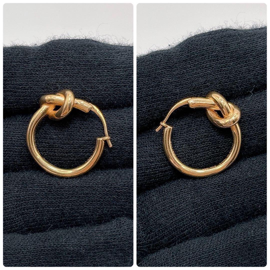 ほぼ未使用 CELINE セリーヌ ノットスモール フープピアス ゴールド 片耳