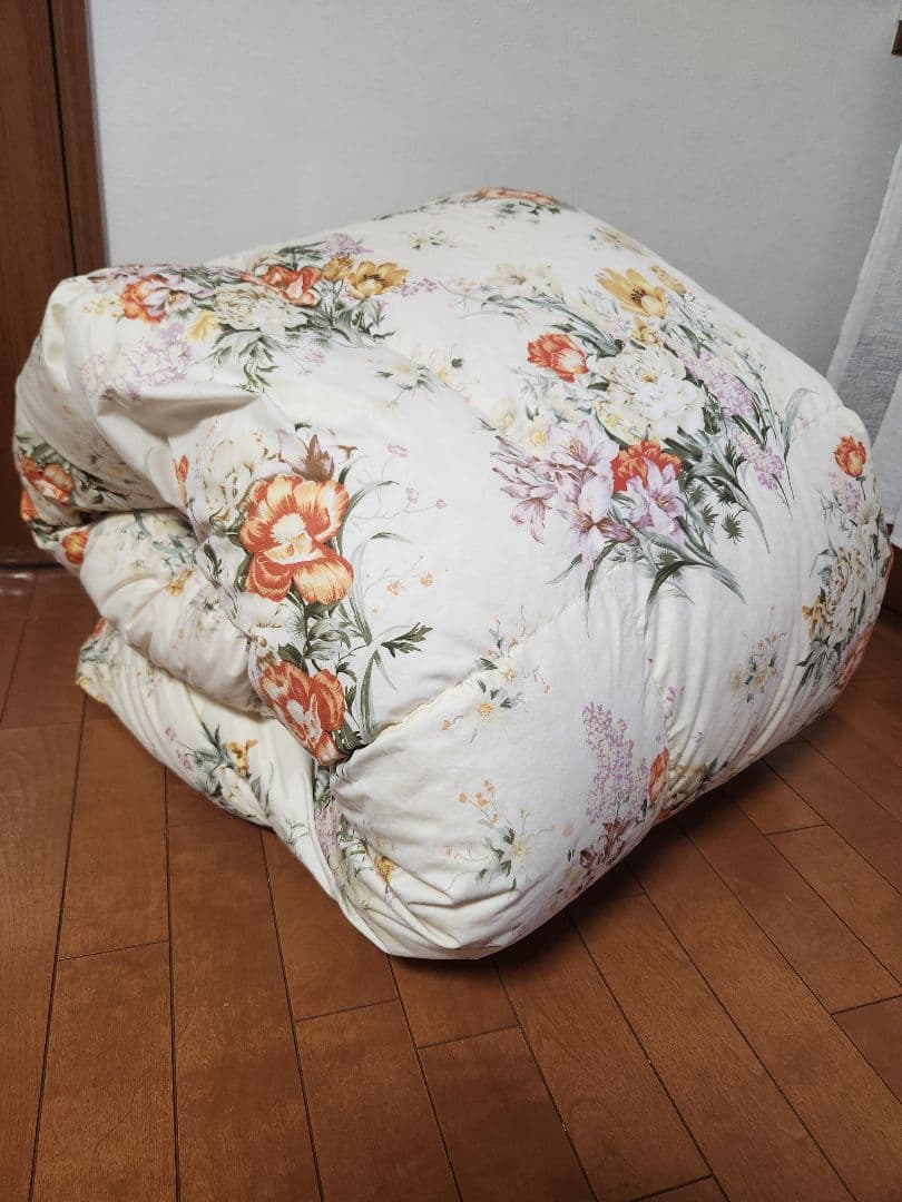 東京西川　Golden Night 花柄羽毛布団シングルロング