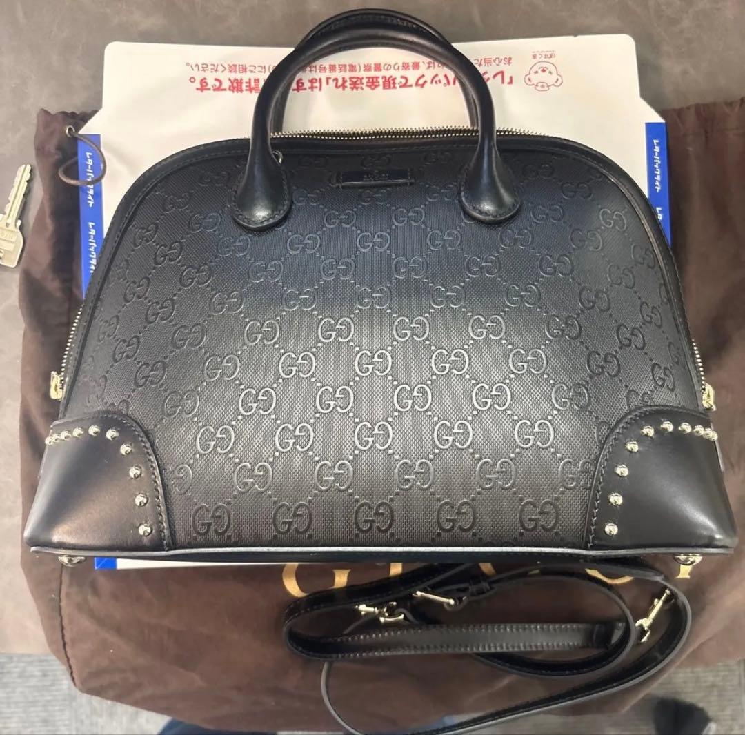 GUCCI グッチ ハンドバッグ レザー 黒