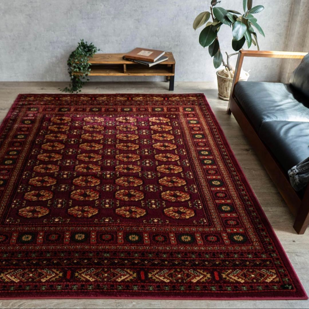 サヤンサヤン ペルシャ ボハラ柄 ラグ 240×330 6畳 レッド