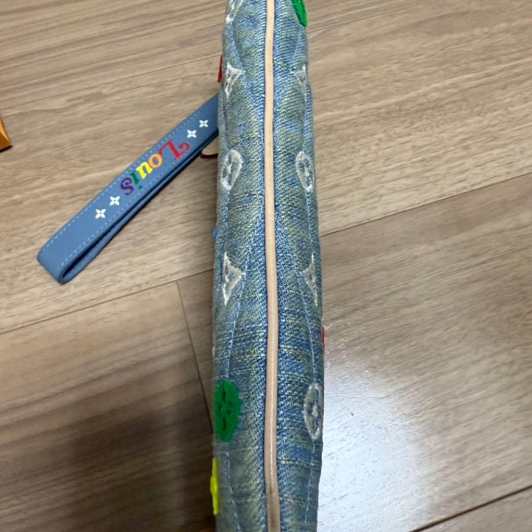 【希少・限定品】ルイヴィトン　クラッチバッグ デニム ライトブルー マルチカラー