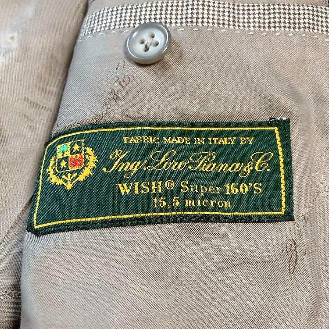 【裏地ロゴ・160's】Loro Piana　スーツ　千鳥柄　正規緑タグ　L貝釦