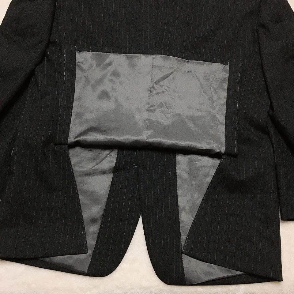 【美品】五大陸 高級ウール使用 メンズスーツ セットアップ ストライプ ビジネス