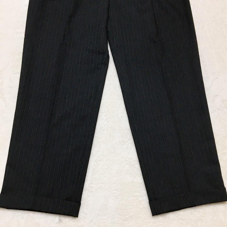 【美品】五大陸 高級ウール使用 メンズスーツ セットアップ ストライプ ビジネス