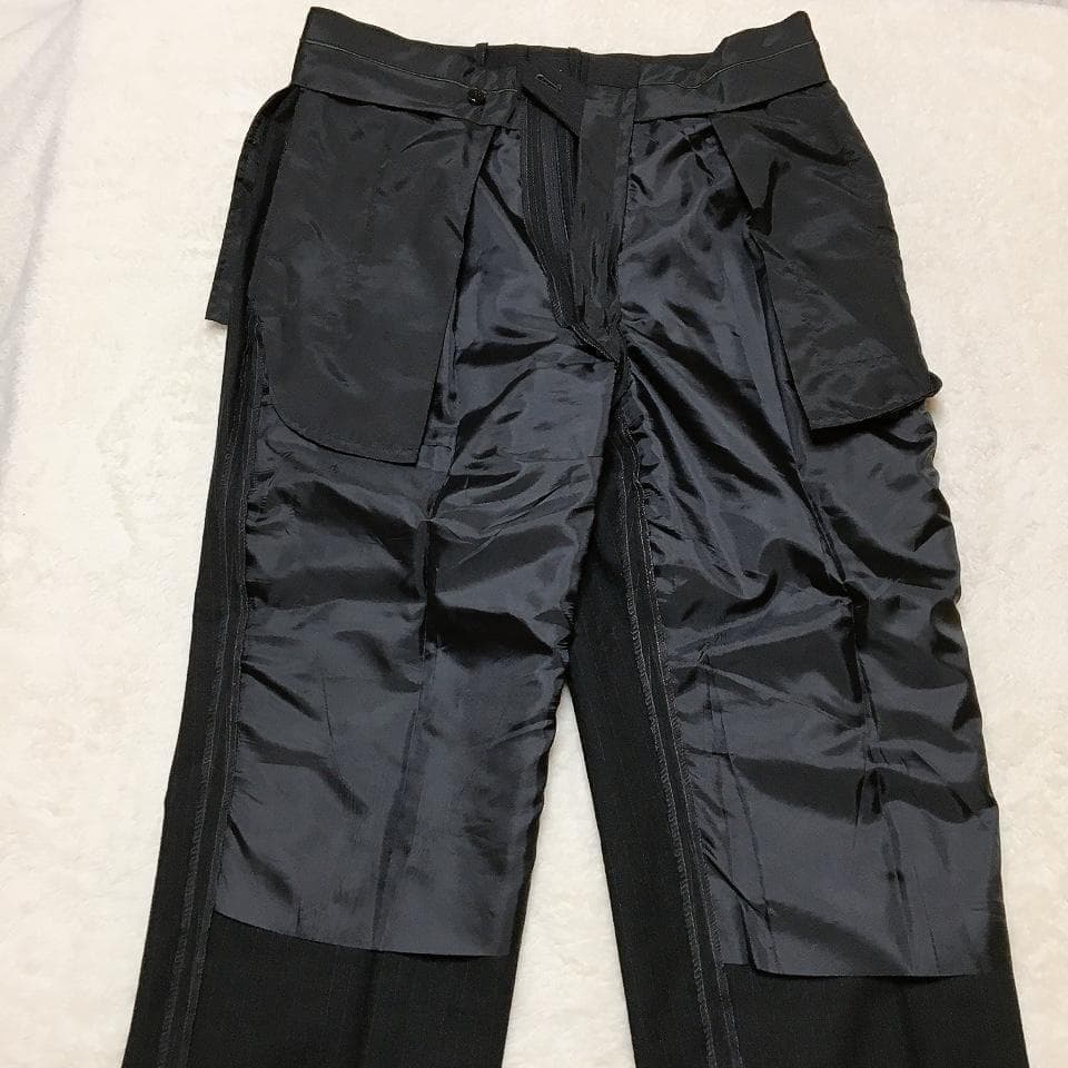 【美品】五大陸 高級ウール使用 メンズスーツ セットアップ ストライプ ビジネス