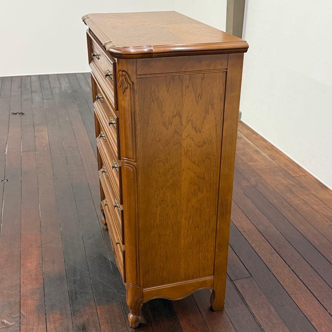 H15K29 猫脚 5段チェスト マカボニー材