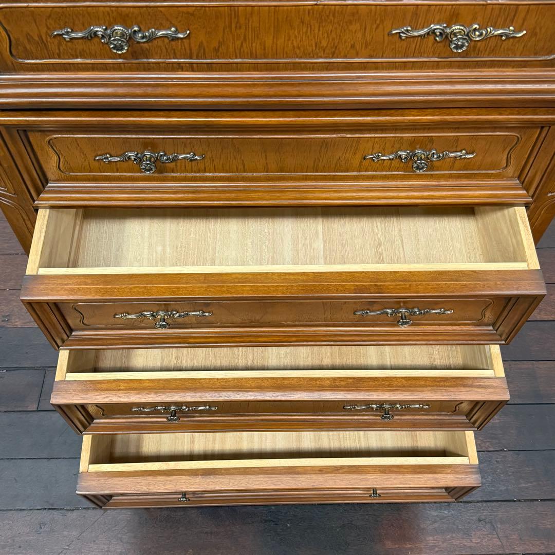 H15K29 猫脚 5段チェスト マカボニー材