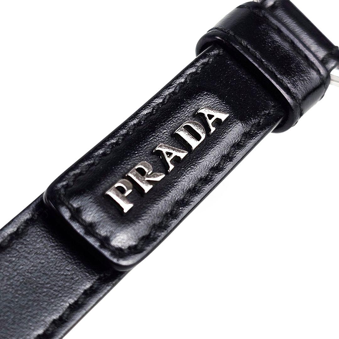 美品 プラダ PRADA キーリング バッグチャーム キーホルダー ブラック