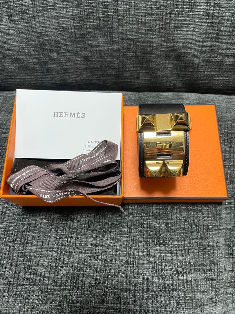 HERMES コリエドシアン　ブラック×ゴールド