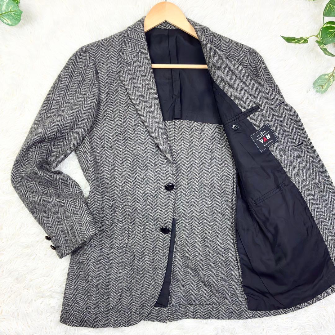 美品　ヴァンヂャケット　ツイード　アンコンジャケット　ヘリンボーン　70年代　Ｓ