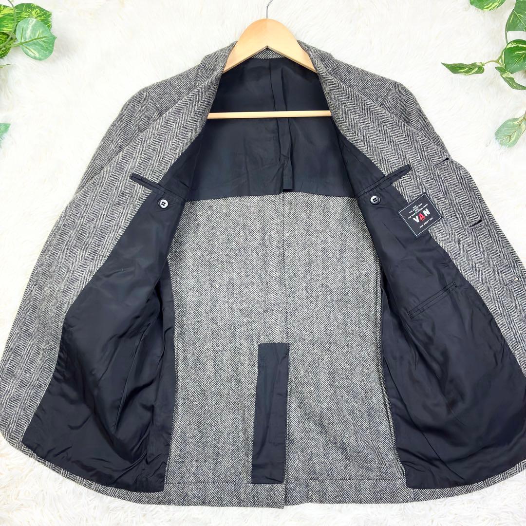 美品　ヴァンヂャケット　ツイード　アンコンジャケット　ヘリンボーン　70年代　Ｓ