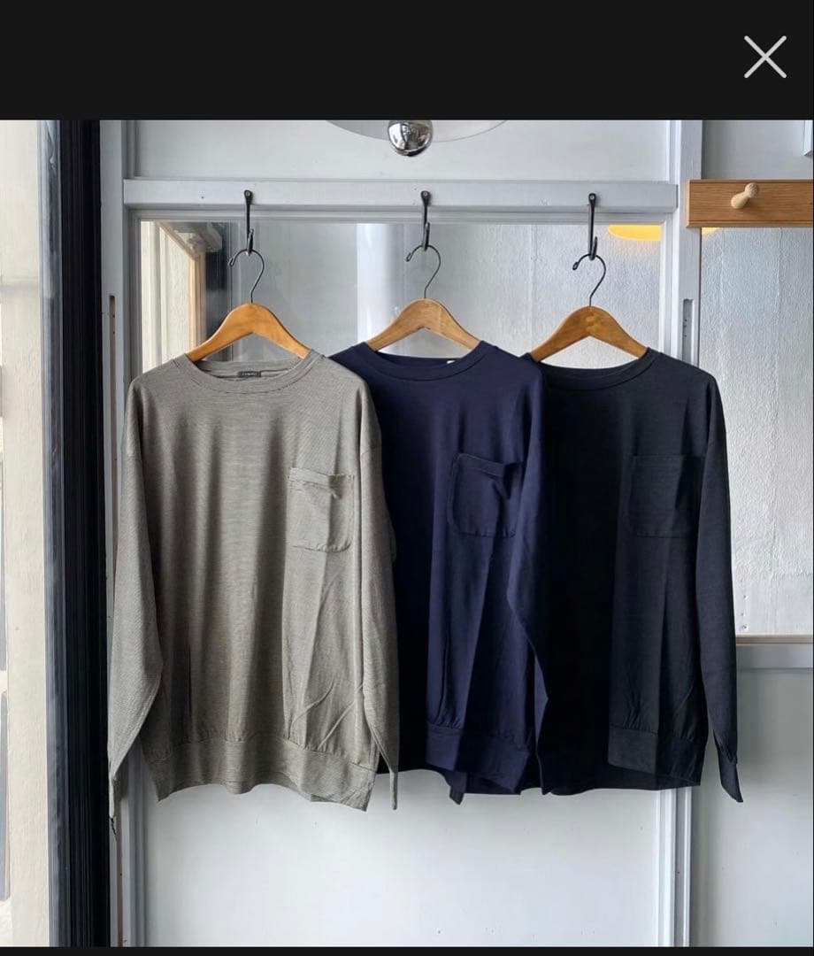 だ*ら様 comoli ウール天竺 長袖クルー サイズ3 border