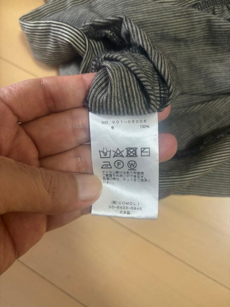 だ*ら様 comoli ウール天竺 長袖クルー サイズ3 border