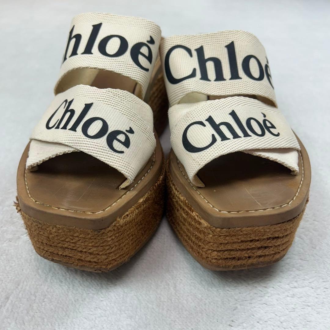 K630 23.0cm クロエ エスパドリーユ 厚底 サンダル レディース