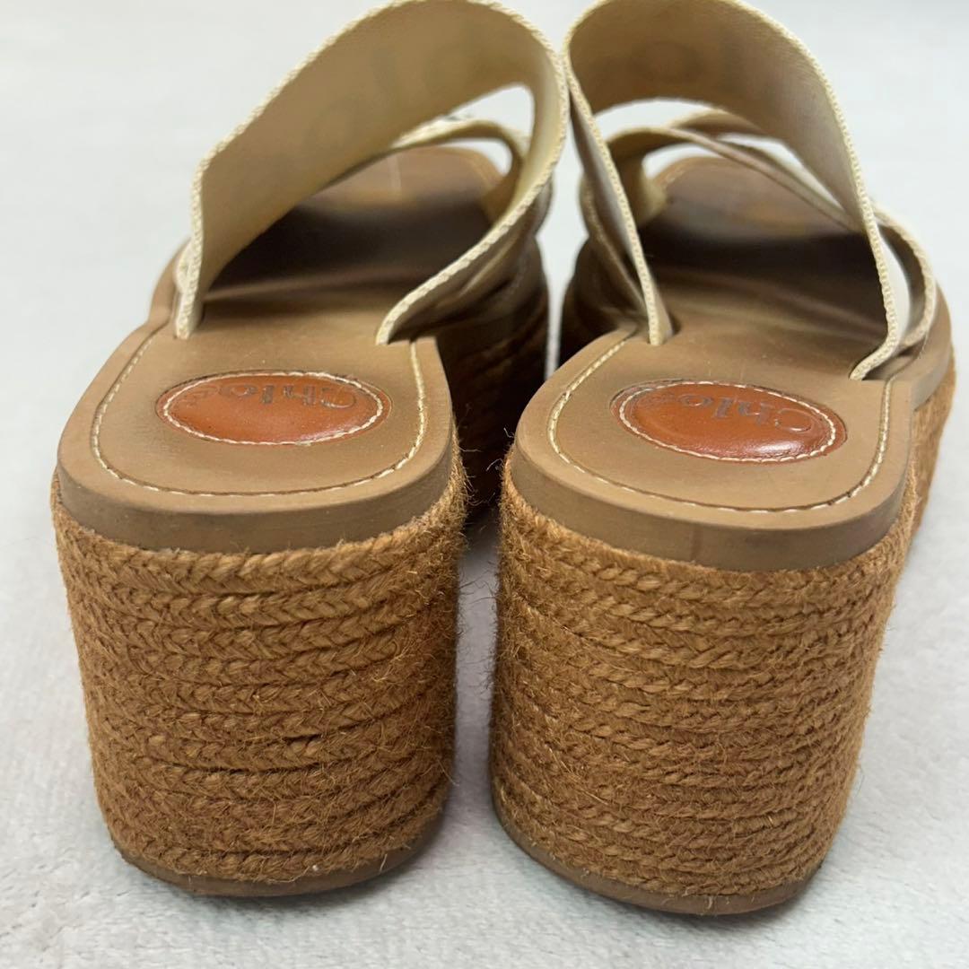 K630 23.0cm クロエ エスパドリーユ 厚底 サンダル レディース