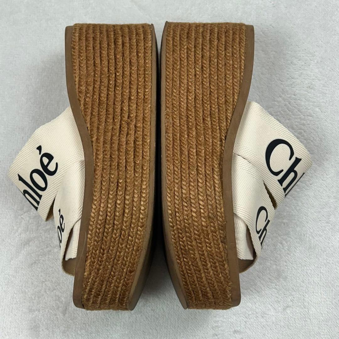 K630 23.0cm クロエ エスパドリーユ 厚底 サンダル レディース