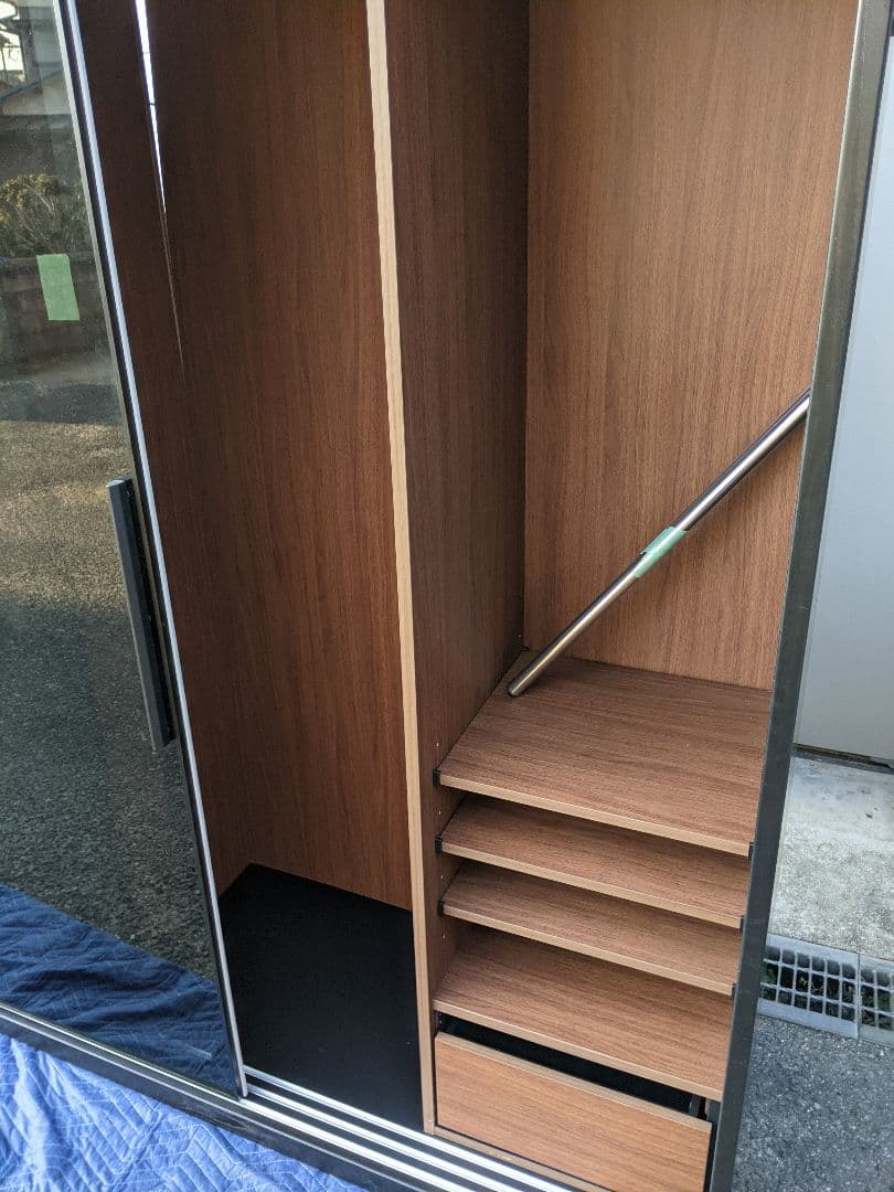 大塚家具ワードローブ「RENNELL レンネル」幅182cm ガラス扉 引き戸