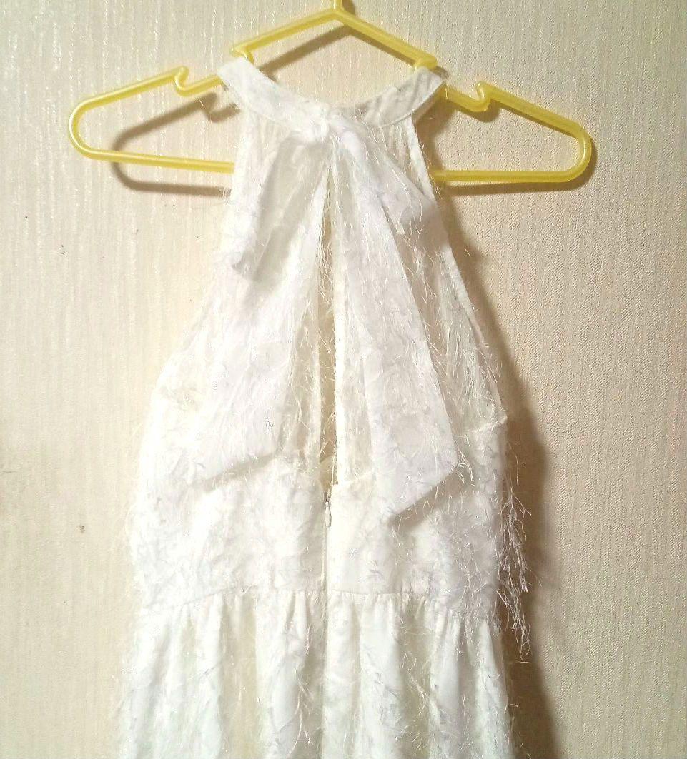 DEA. by ROBE de FLEURS/フリンジジャガードドレス　Sサイズ