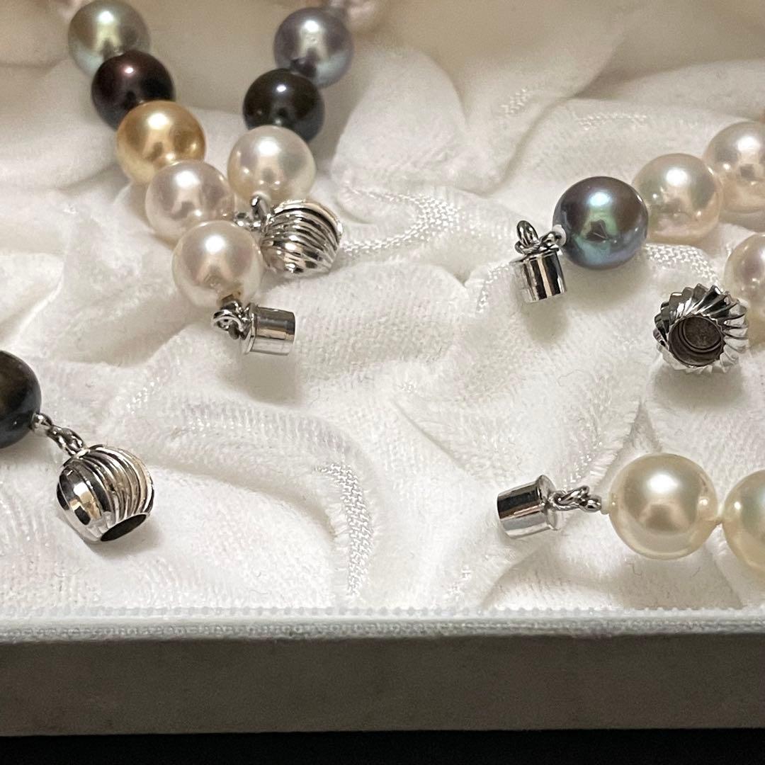 【連結可✨超大珠】あこや本真珠 ネックレス 8.0-8.5 パール マルチカラー