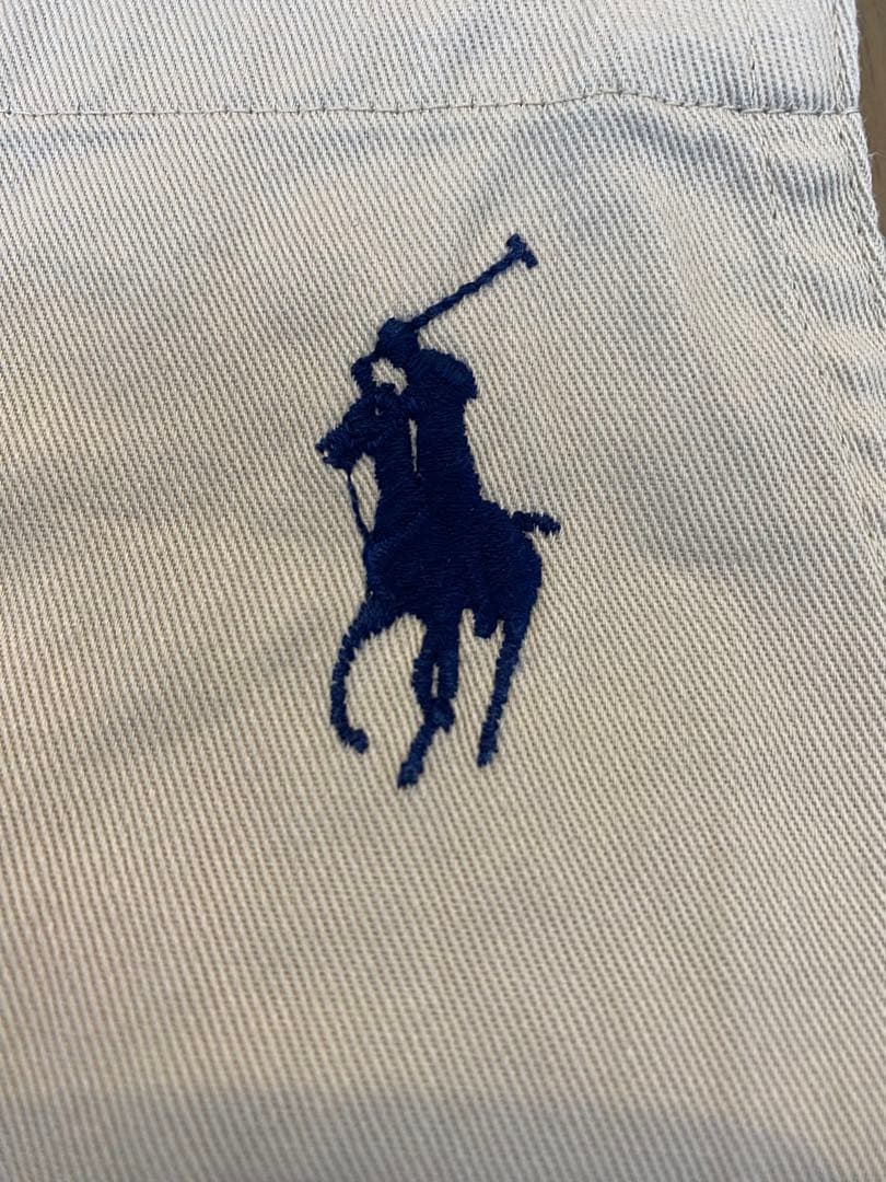 【極美品】【Ralph Lauren 】エプロン ベージュ ネイビーロゴ 日本製
