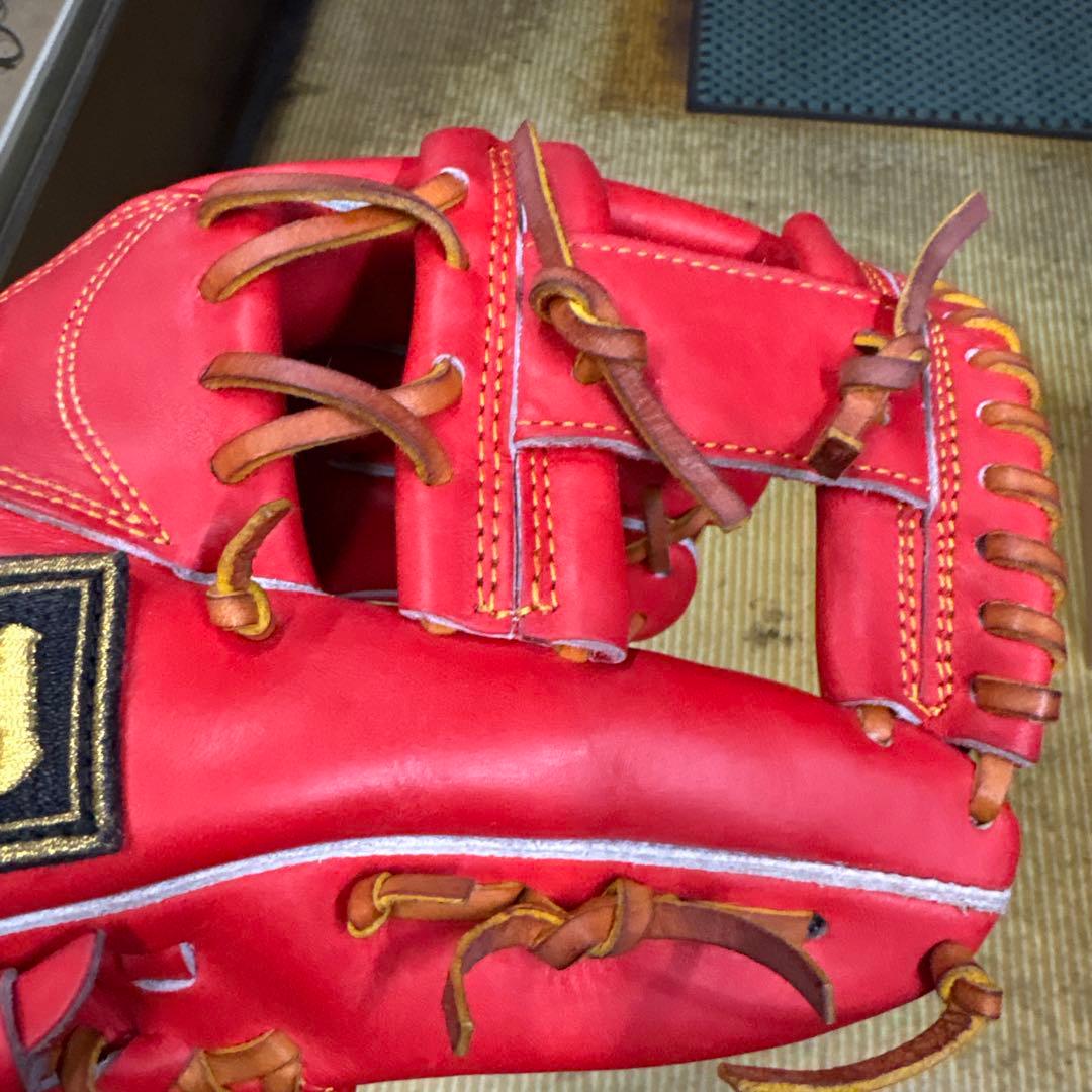 新品未使用玉澤野球赤軟式グローブ国産品軟式右利き用 レザー製