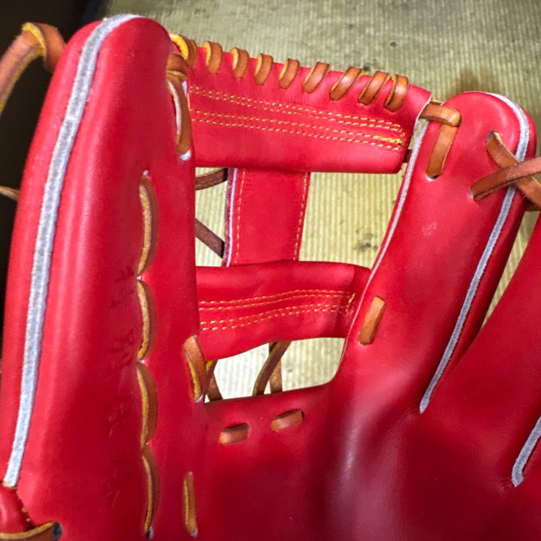 新品未使用玉澤野球赤軟式グローブ国産品軟式右利き用 レザー製