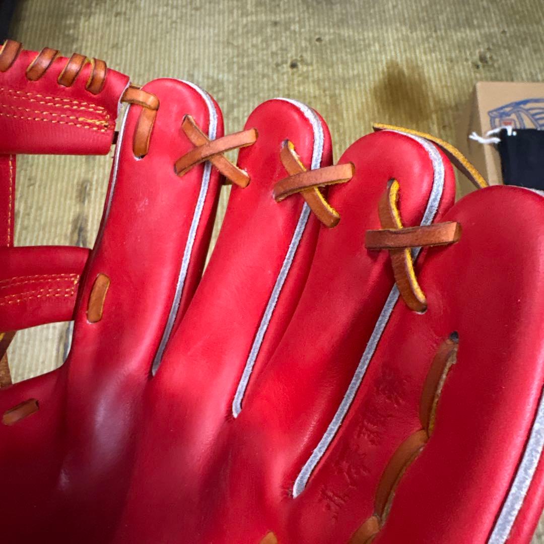 新品未使用玉澤野球赤軟式グローブ国産品軟式右利き用 レザー製