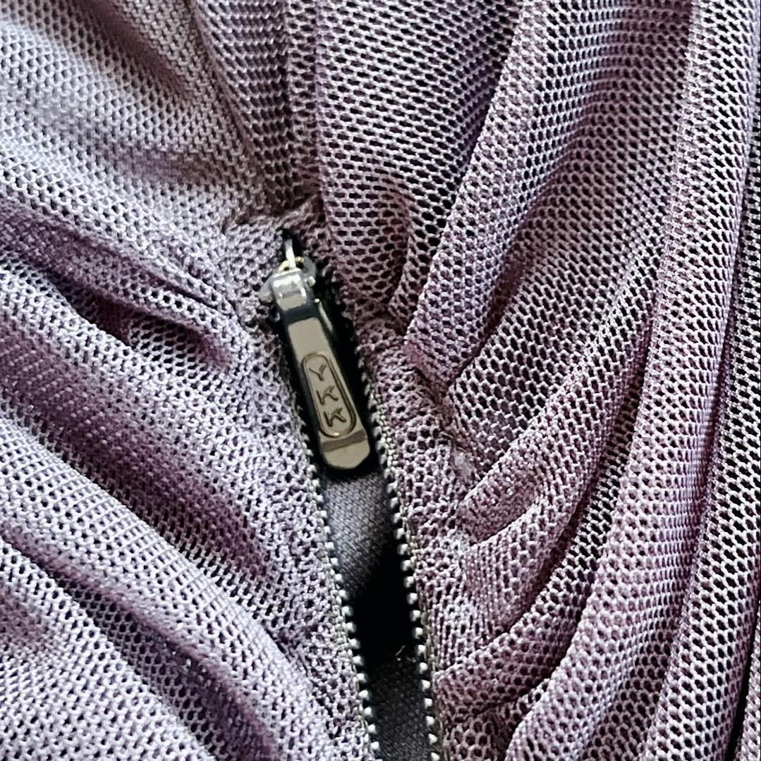 TADASHI SHOJI ドレス　メッシュ アシンメトリー ギャザー ネイビー