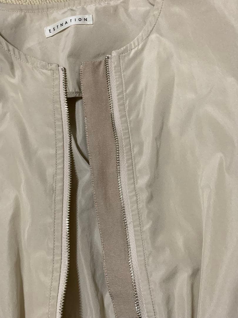 エストネーション　ESTNATION ナイロンタフタ　ペプラムブルゾン