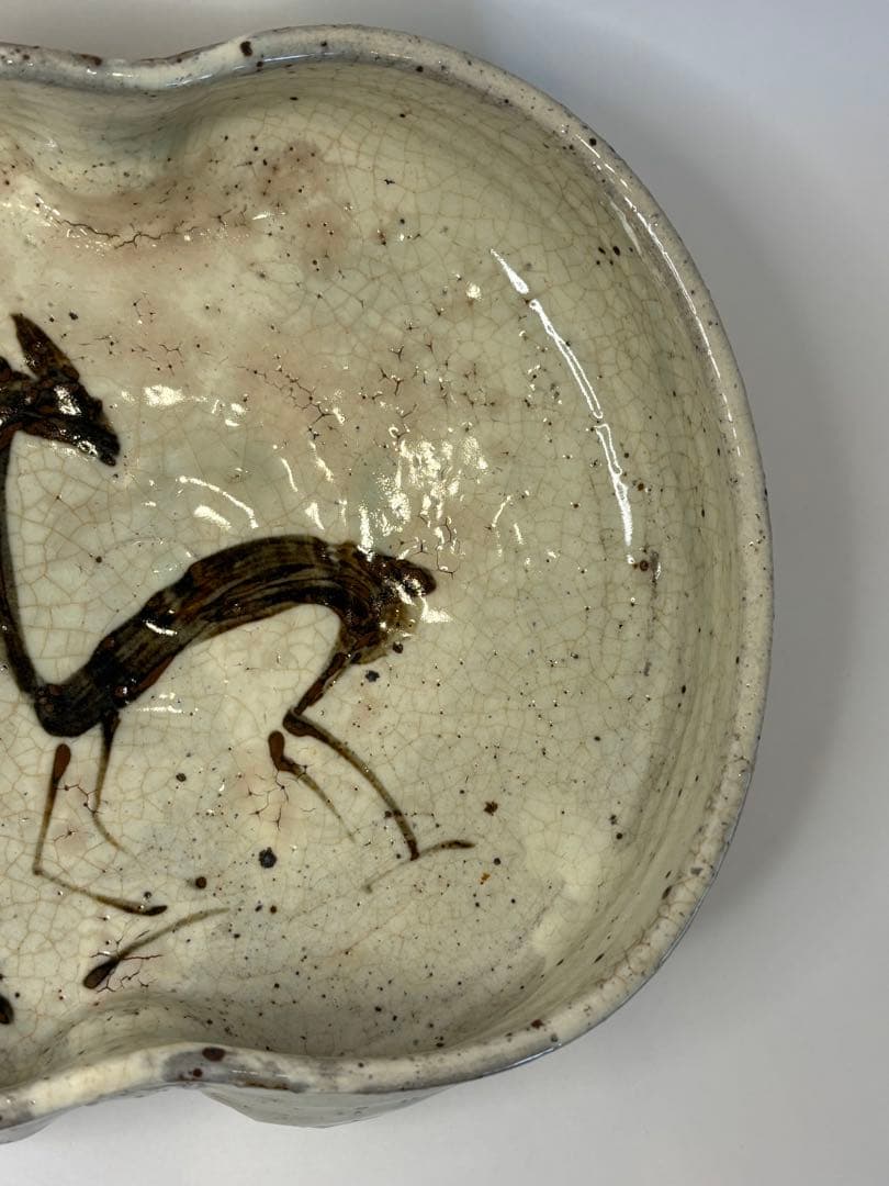 永江港史さん　絵志野焼　鹿　梅　鉢　小皿5枚セット