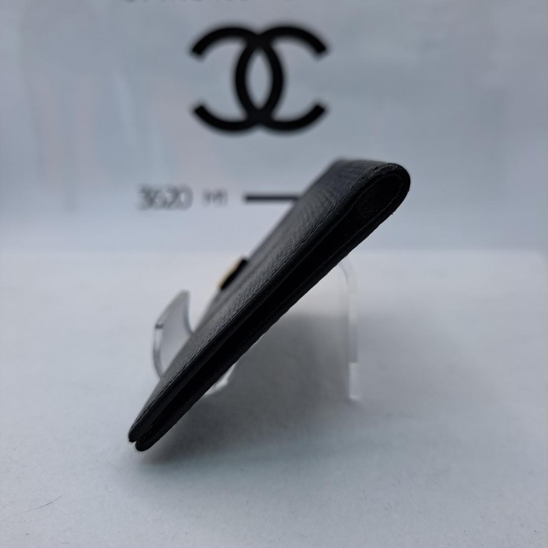 CHANEL　ココボタン　ブラック　カードケース　名刺入れ　二つ折り
