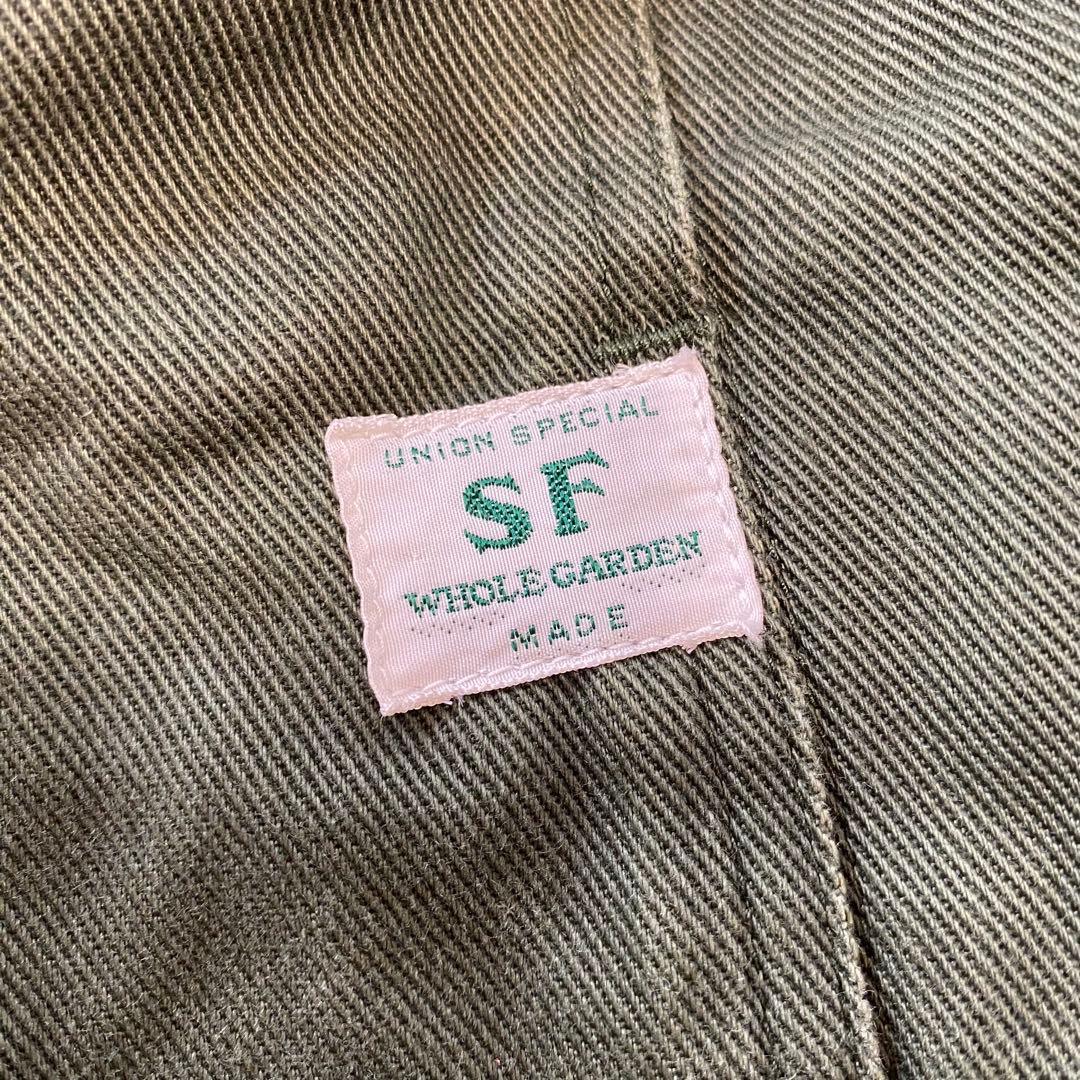 ササフラス カバーオール L グリーン 裏地付