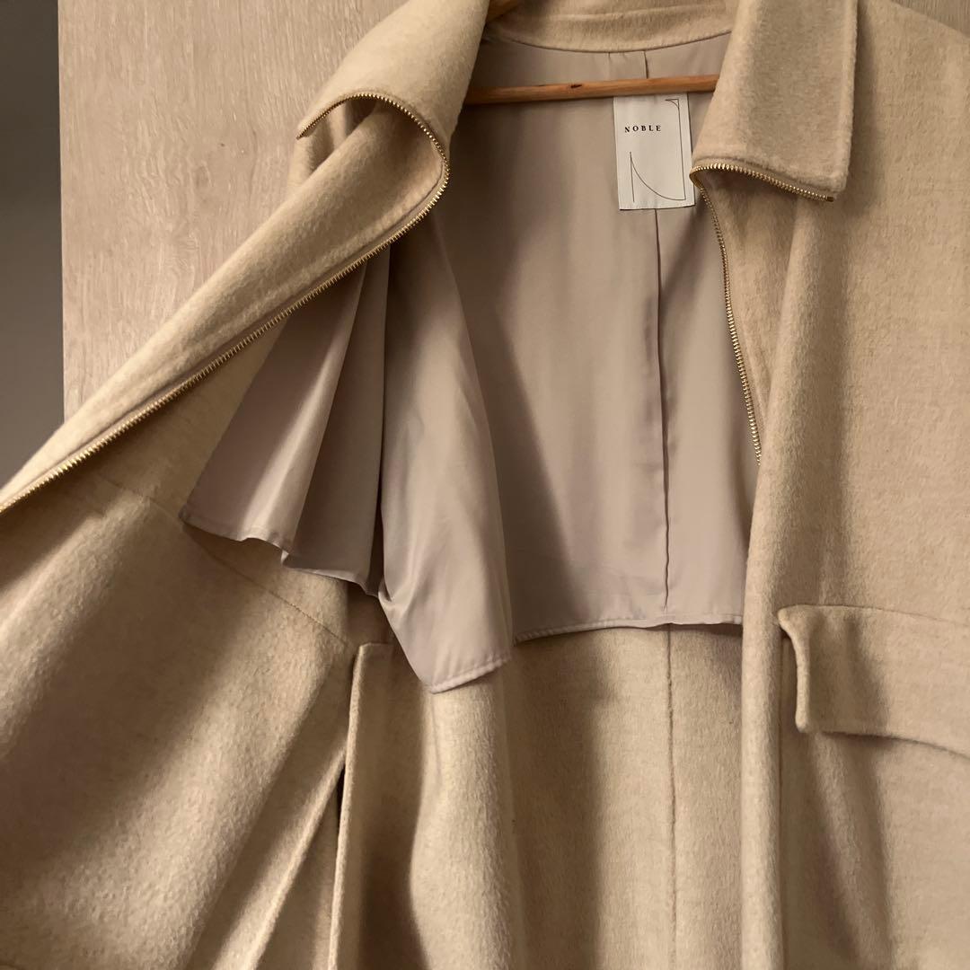 Noble キャメルミックスリバージップコート