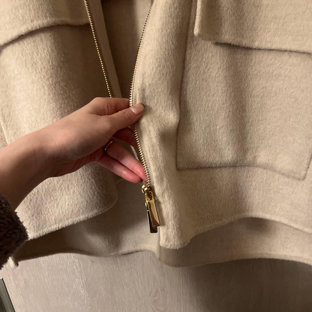 Noble キャメルミックスリバージップコート