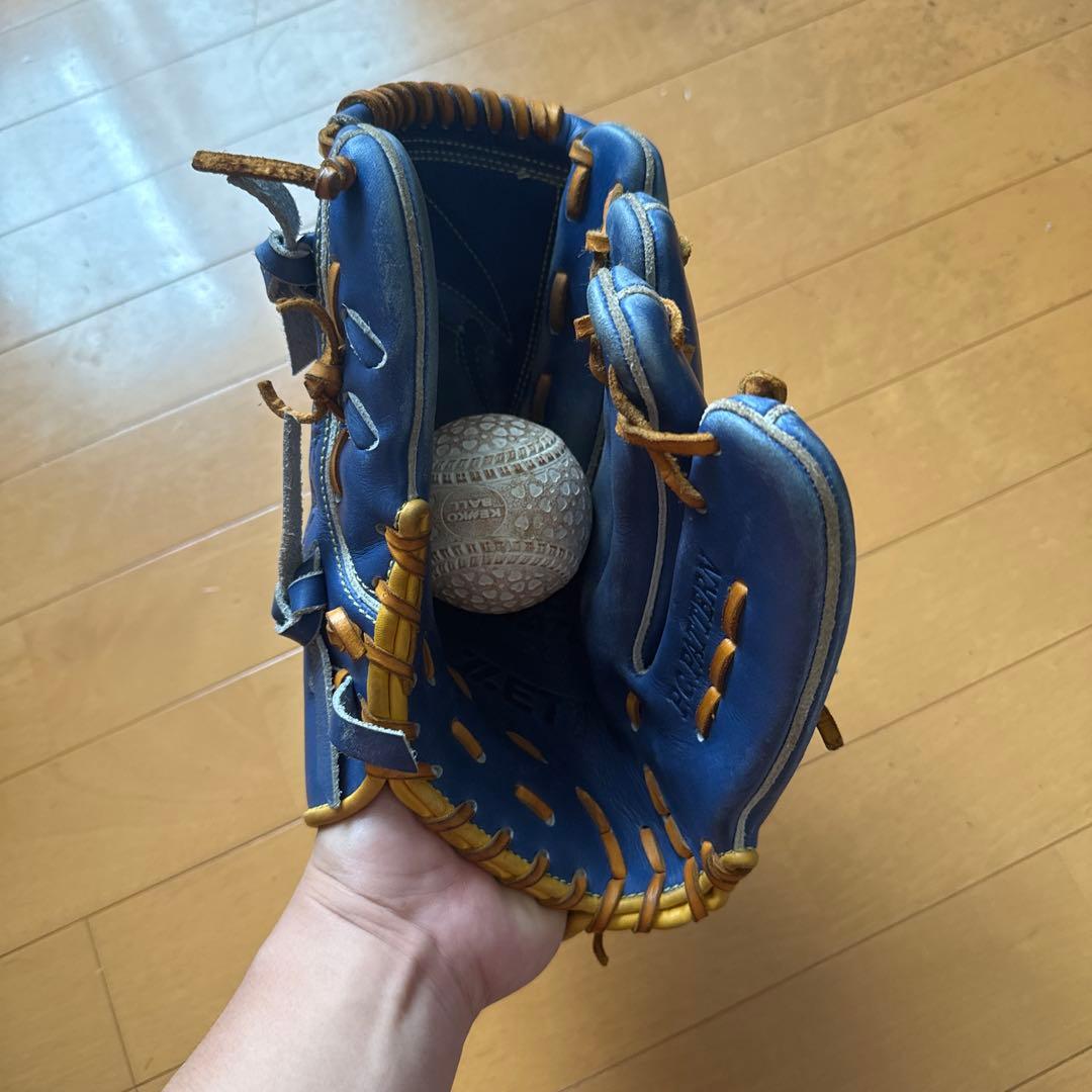 ZETT プロステイタス　軟式用オーダー投手用　グローブ 青