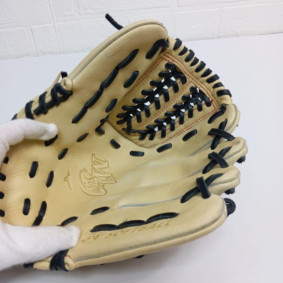 【美品】ミズノ　MZSofter　大人用　軟式グローブ　クリーム　オールラウンド