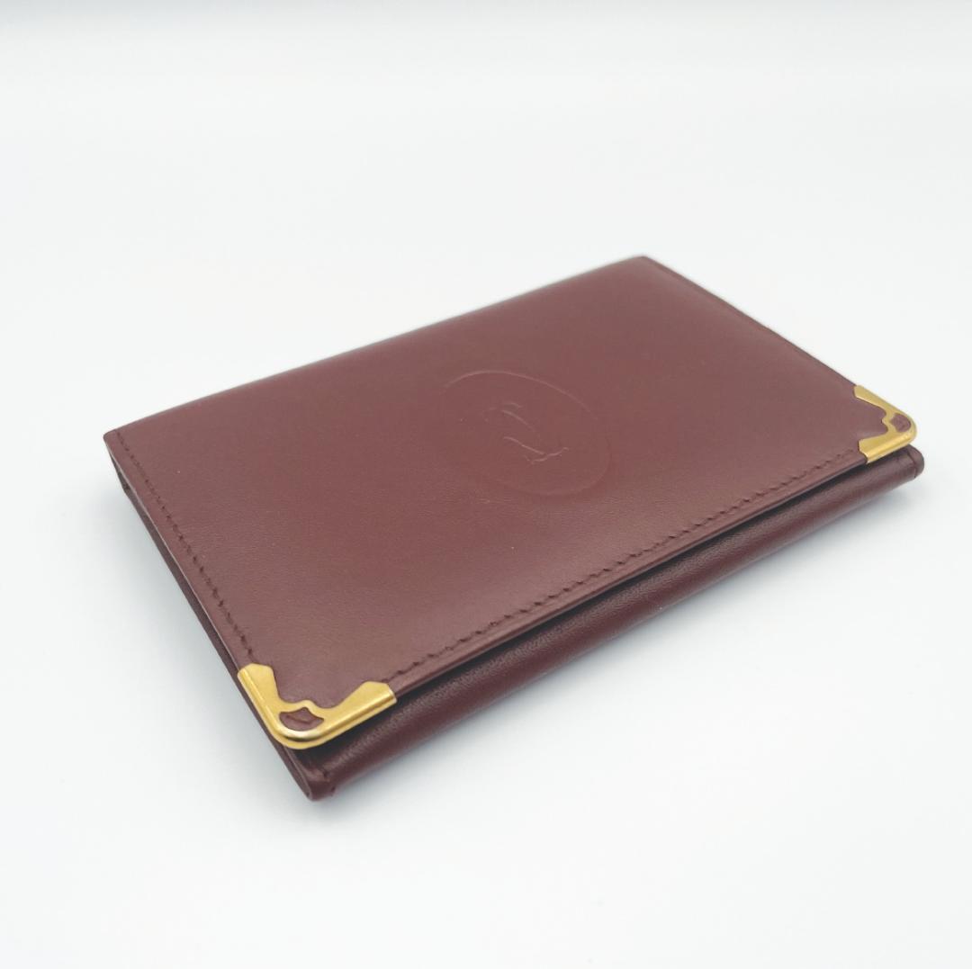 【Cartier（カルティエ）】名刺入れ ボルドー マストライン 本革