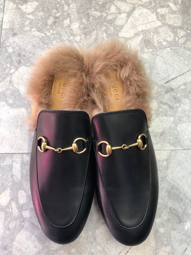 新品未使用 GUCCI プリンスタウン ホースビット ファー シューズ サンダル