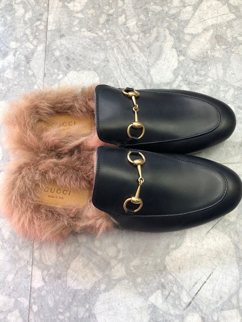 新品未使用 GUCCI プリンスタウン ホースビット ファー シューズ サンダル