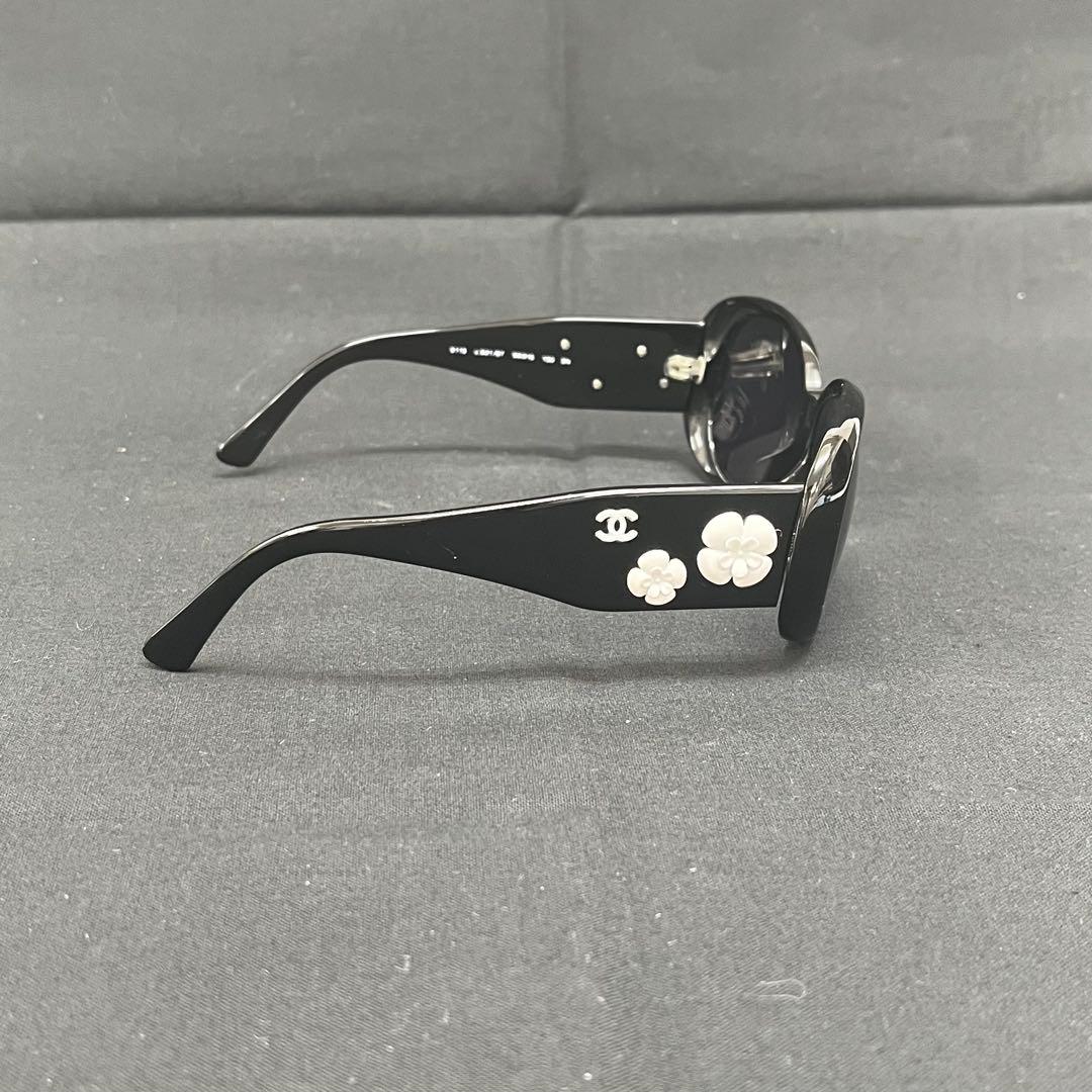 【T】売り尽くし✨CHANEL サングラス 5113 度なし ブラック カメリア