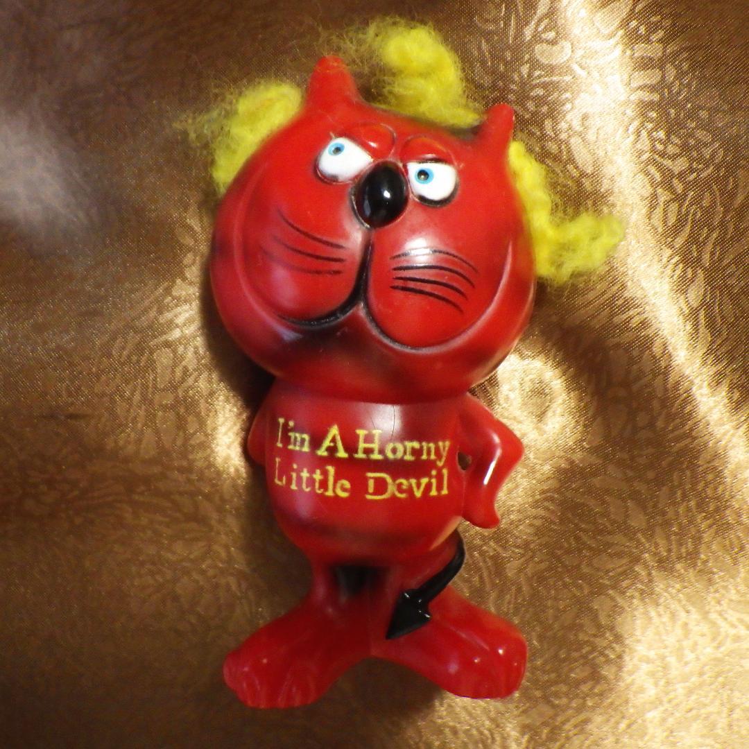 【最終値下】激レア【1970年】レッドデビル 猫 メッセージドール 毛残存